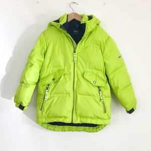 GapKids lime green winter puffer coat, S (6-7)